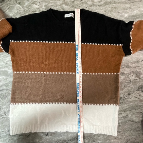 Angashion Women's Sweaters Casual Color Block Sweater Size XL (O1) - Picture 5 of 8